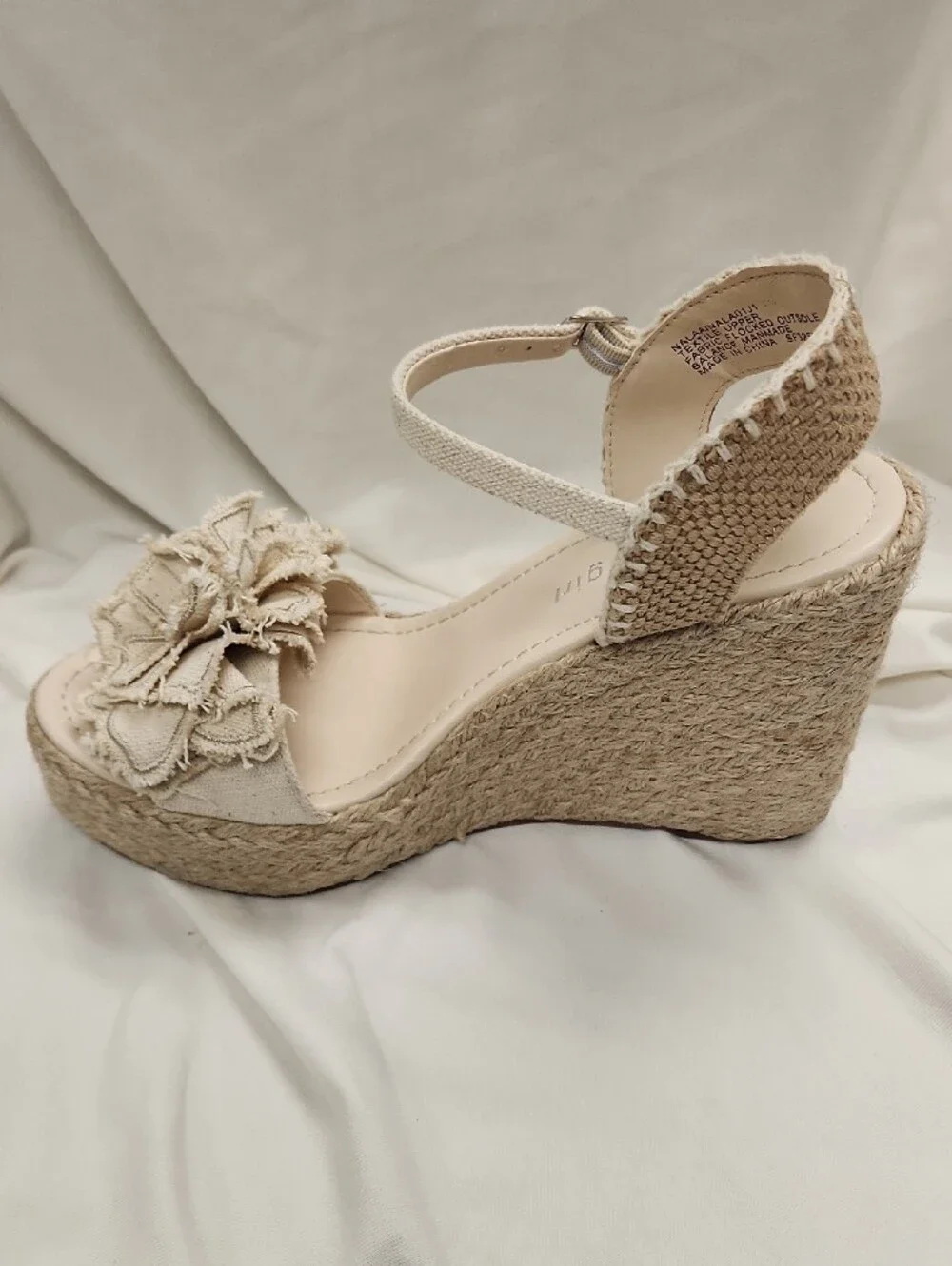 👡 Madden Girl Natural Floral Rope Espadrille Wedge Sandals Sz 7.5 M